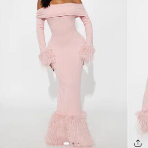 NWT Soft Season Faux Fur Maxi Dress